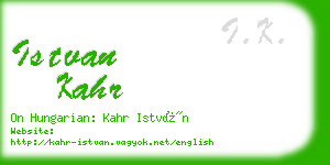 istvan kahr business card